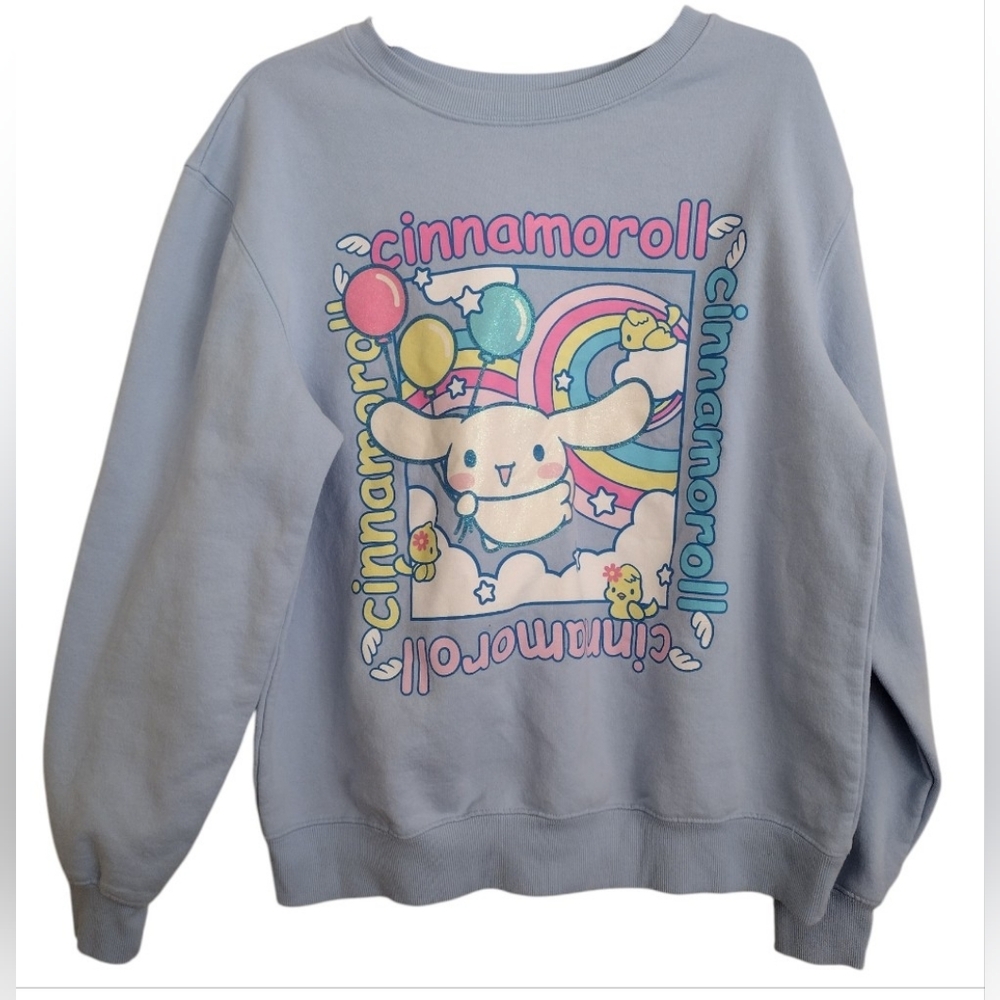 Cinnamoroll By Sanrio Pastel Blue Multicolor Sweatshirt Size XXL